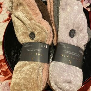 Danskin Soft Crew Socks - Blush, Light Gray, Off-White